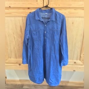 Old Navy blue denim lightweight shirt dress size XXL
